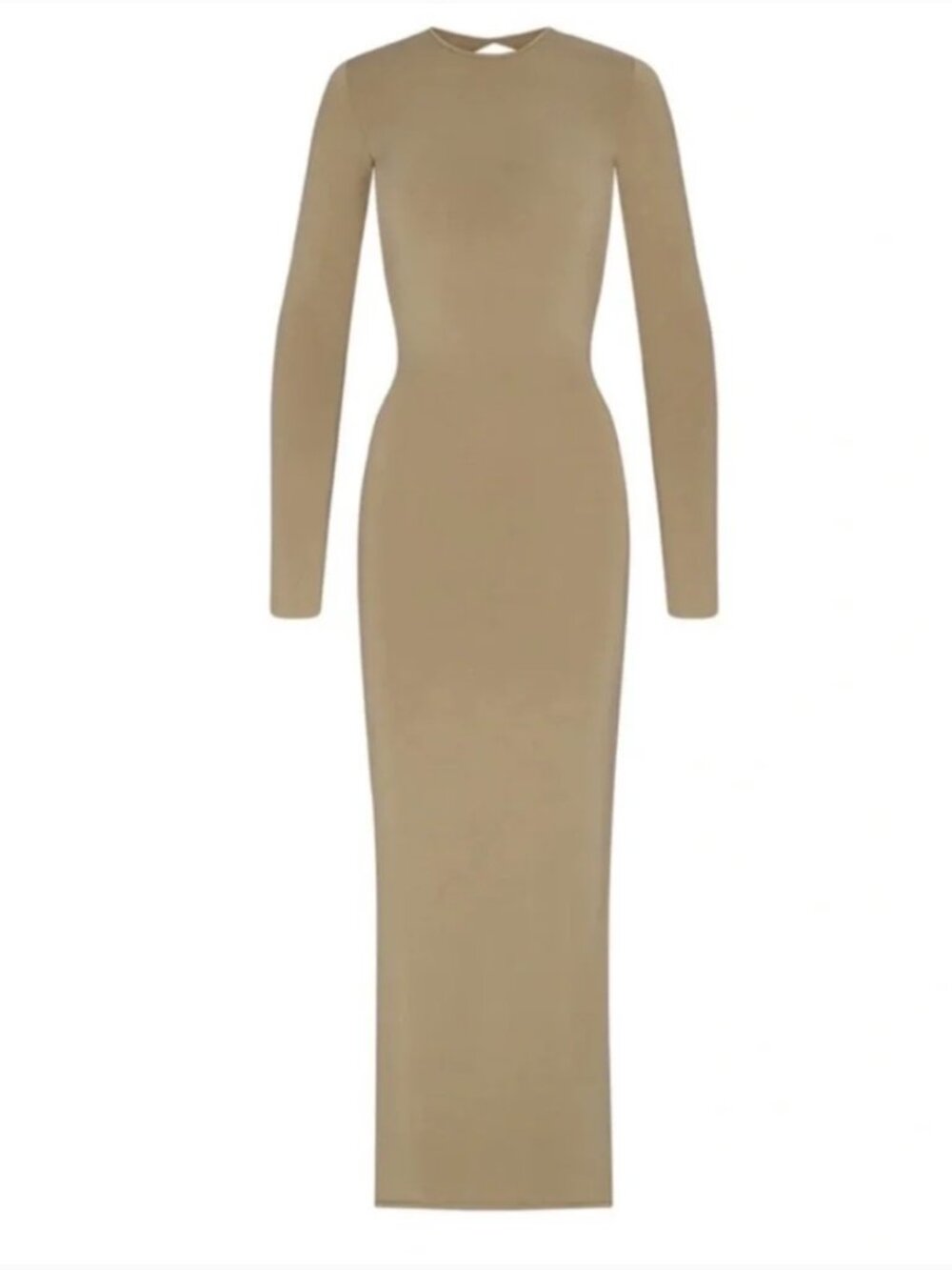 SKIMS - Smooth Lounge Long Sleeve Dress in Khaki Size Small